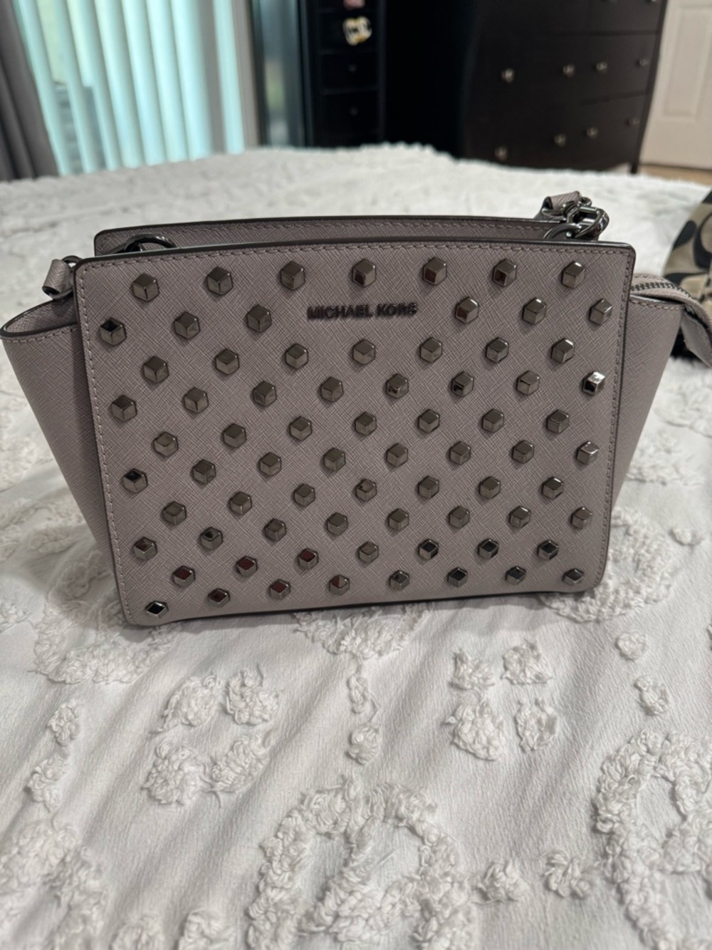 Michael Kors grey Crossbody with Black Stud Accents - Picture 2 of 4